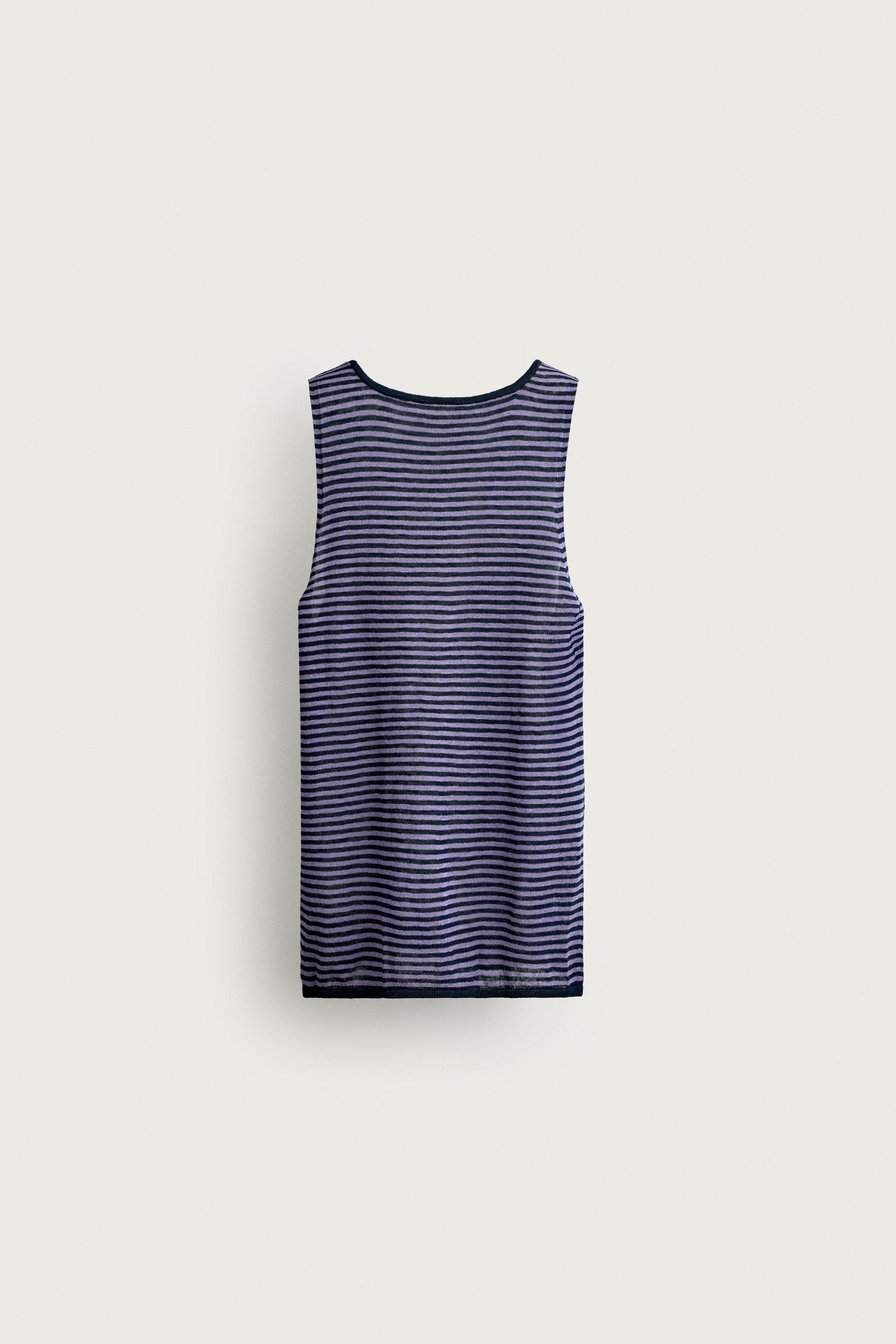 DÉBARDEUR EN MAILLE JACQUARD À RAYURES